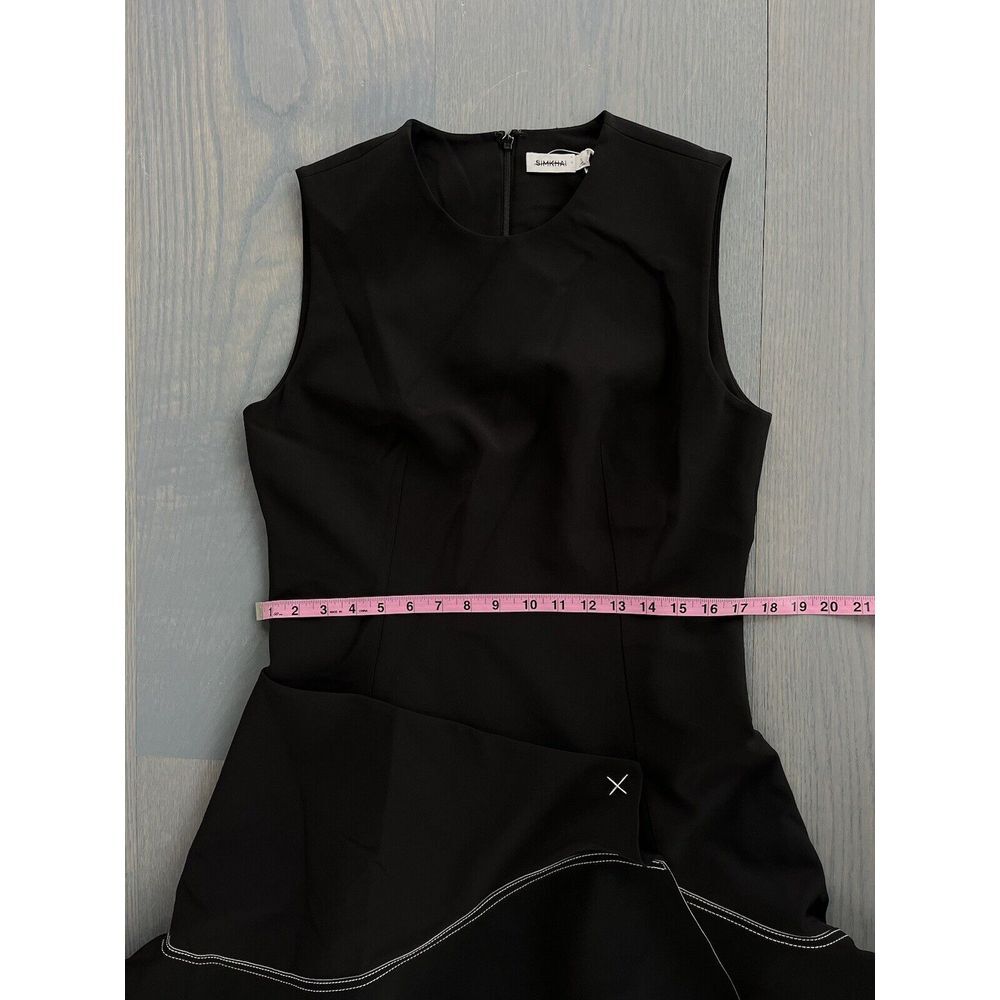 Simkhai $1215 Asymmetrical Hem Sleeveless Dress Contrast Stitching 12 - Picture 9 of 13